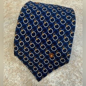 Versace Blue and Gold Silk Tie